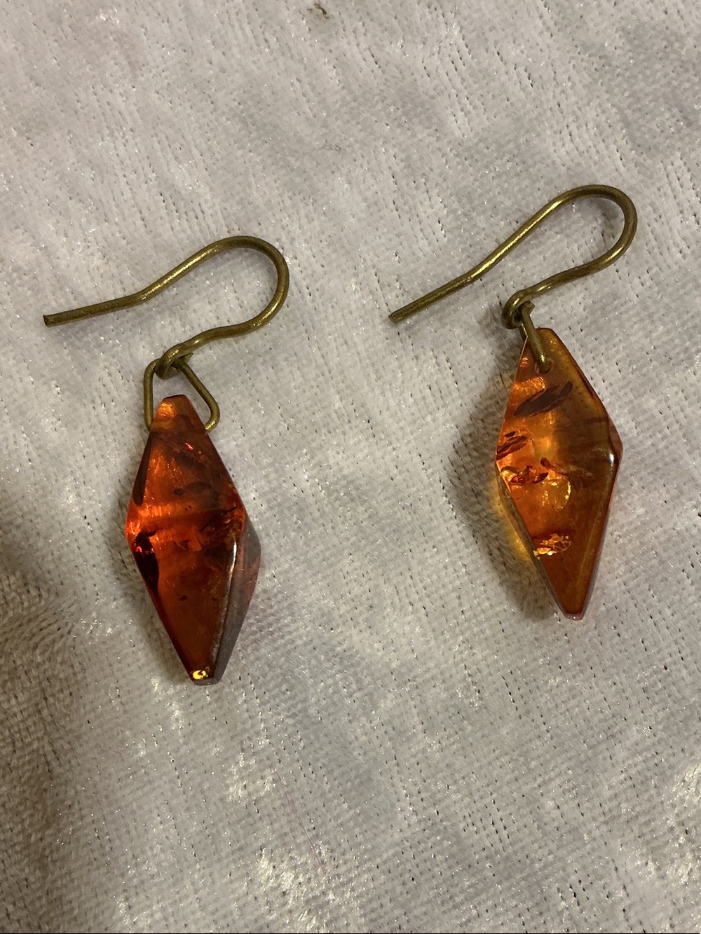 Amber-Tone Faceted Teardrop Dangle Earrings - Women Jewelry